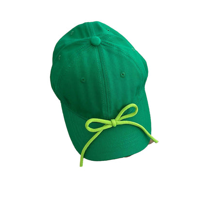 Kids Fixed Bow Baseball Cap Colorful Ribbon Sun Hat