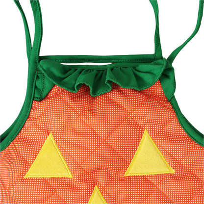 Baby Halloween Bodysuit Sleeveless Pumpkin Jumpsuit with Spooky Face for Boys & Girls