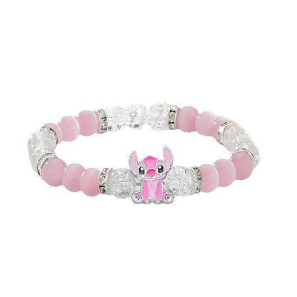Anime Cartoon Crystal Beaded Stretch Bracelet Blue Pink Elastic Jewelry
