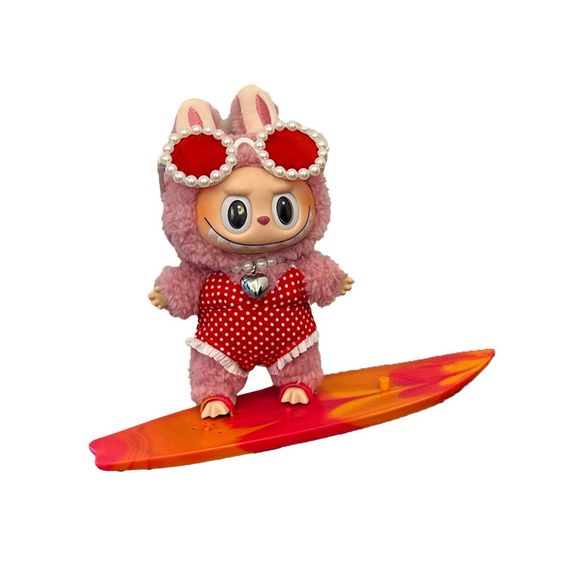 17cm Labubu Swimwear Surfboard Set Changeable Costumes