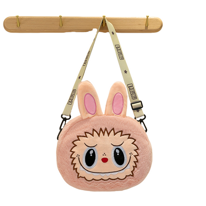 Kids Girls Labubu Soft Plush Crossbody Character Doll Bag