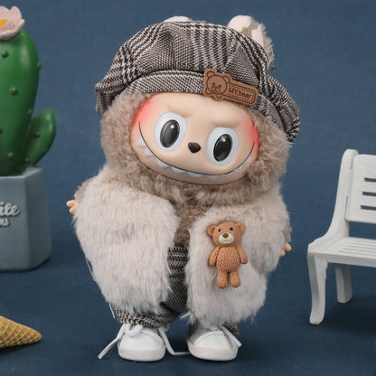 17cm Labubu Doll Clothes Outfit Dress Up Changeable Costume