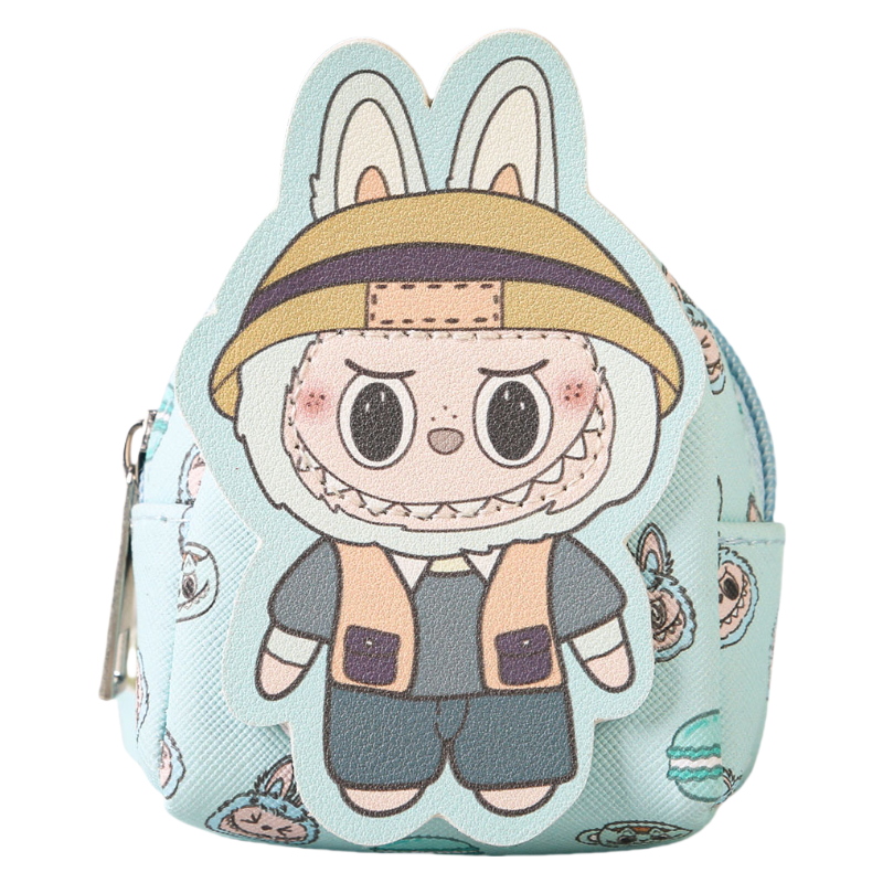 Labulu Coin Purse Keychain Wallet Charm Zipper Mini Backpack Shape