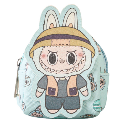 Labulu Coin Purse Keychain Wallet Charm Zipper Mini Backpack Shape
