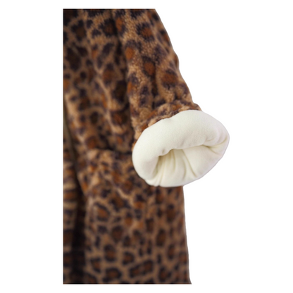 Girls’ Winter Leopard Print Hooded Jacket Thick Fleece-Lined Warm Coat for Toddlers and Kids