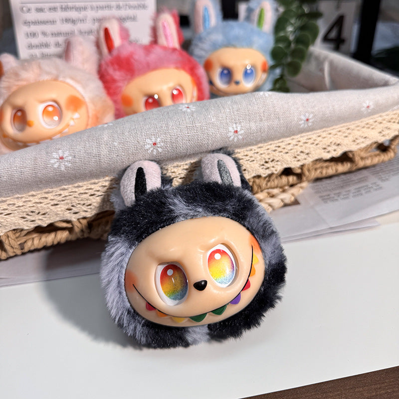 Lalububu Plush Tie Dyed Keychain Cute Bag & Car Key Accessory