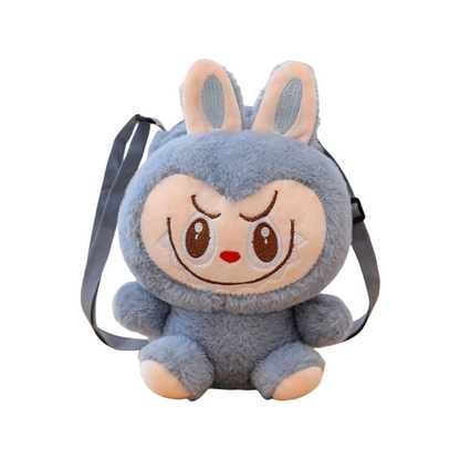 Kids Girls Labubu Soft Plush Crossbody Character Doll Bag