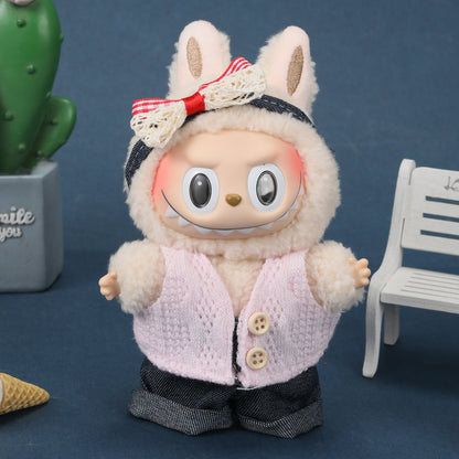 17cm Labubu Doll Clothes Outfit Dress Up Changeable Costume