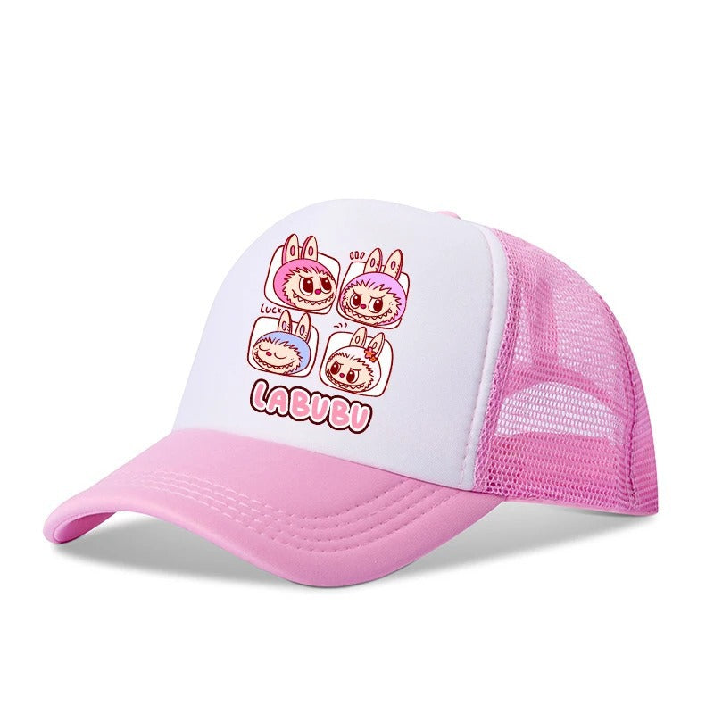 Girls Labubu Printed Baseball Cap Trucker Hat with Mesh Back