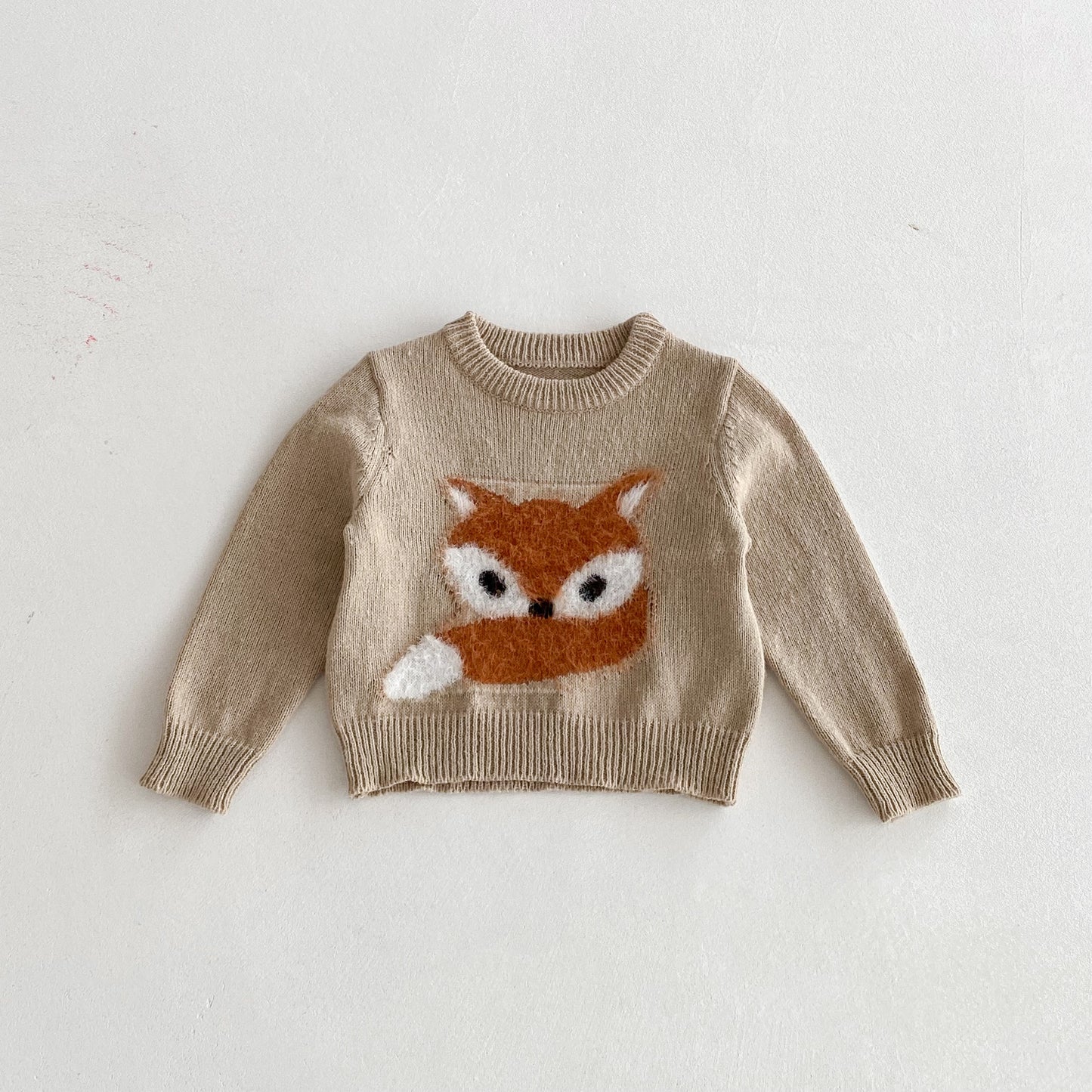 Fall Winter Kids Sweater – Cute Fox Cartoon Knit Pullover Warm Tops for Boys and Girls