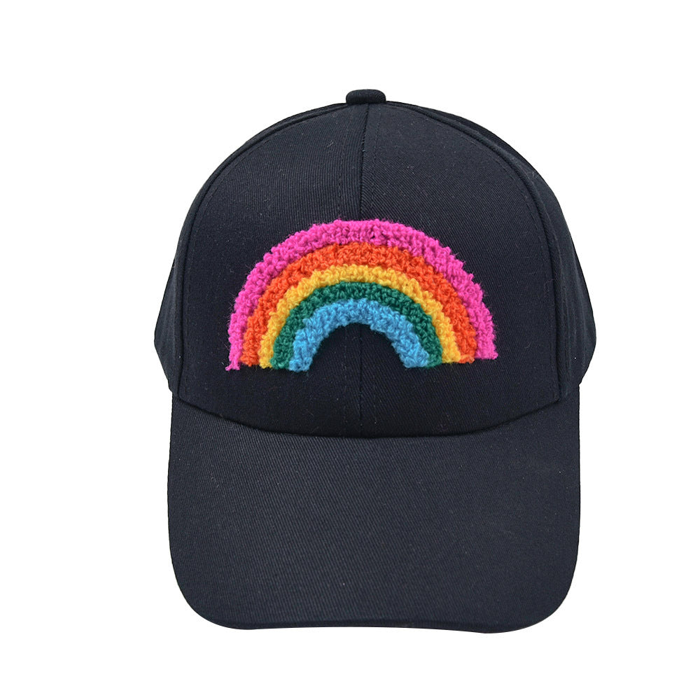 Kids Rainbow Towel Embroidered Parent Child Baseball Cap