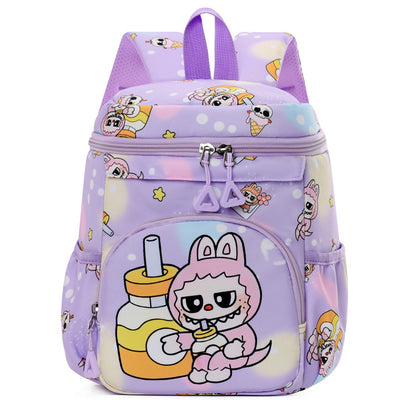 Labubu Print Trendy Large Zipper Backpack Back To School Bag Kindergarten