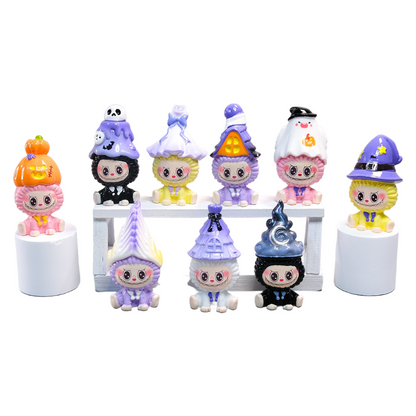 Labubu Flocked Mini Figurine Cute Collectible Desk & Car Decoration Toy