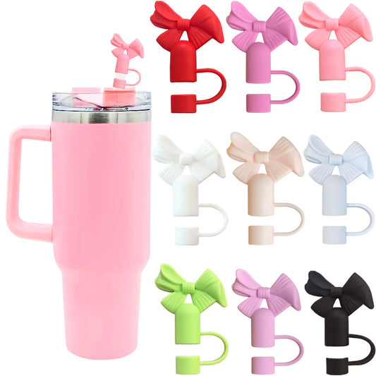 Bow Straw Topper Fits 10mm Large Tumbler Straws Cute Reusable Dust Cap