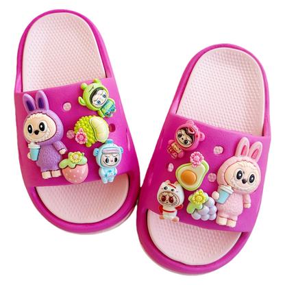 Labubu Cartoon Kids' Slippers Soft Sole Indoor/Outdoor Sandals for Toddlers & Children