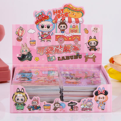 Labubu Stickers Book Cute Cartoon Character Decals DIY Scrapbooking & Craft Supplies