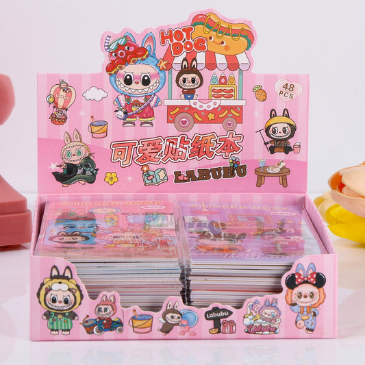 Labubu Stickers Book Cute Cartoon Character Decals DIY Scrapbooking & Craft Supplies