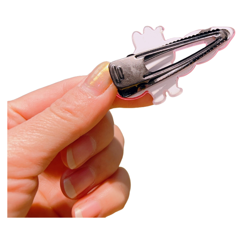 Wholesale Labubu Hair Clips Cute Cartoon Acrylic Hollow Snap Clips for Girls 10-Pack