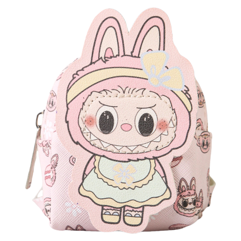 Labulu Coin Purse Keychain Wallet Charm Zipper Mini Backpack Shape