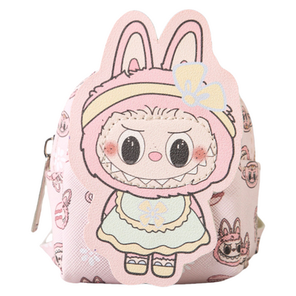 Labulu Coin Purse Keychain Wallet Charm Zipper Mini Backpack Shape