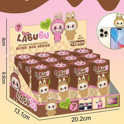 Labubu Blind Box Car Dashboard Ornament Figure Cute Phone Decoration Collectible Toy 12pcs