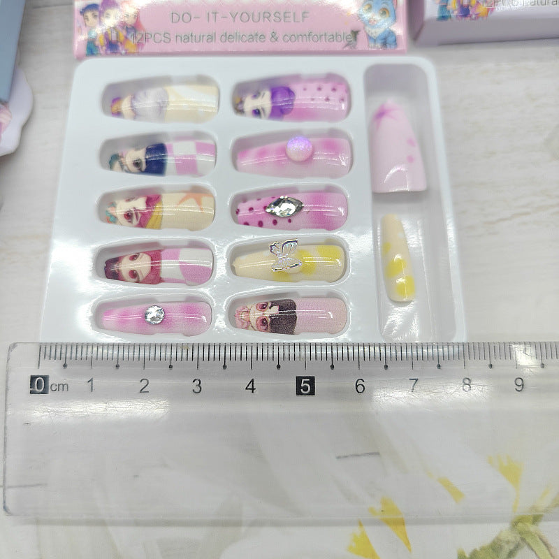K-POP Demon Huntr Press-On Nails – Cute Handmade Nail Stickers for Girls