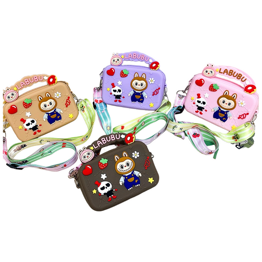 Labulu Cross-body Coin Purse Keychain Silicone Wallet Charm 4 Colors