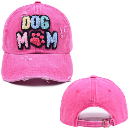 Ladies Embroidered DOG MAMA Chenille Patches Baseball Cap