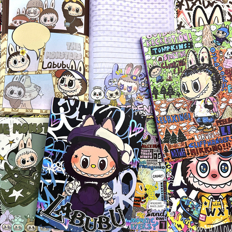 Graffiti Labubu A5 Hardcover Notebook – Cute Cartoon Journal, Office Planner & Diary