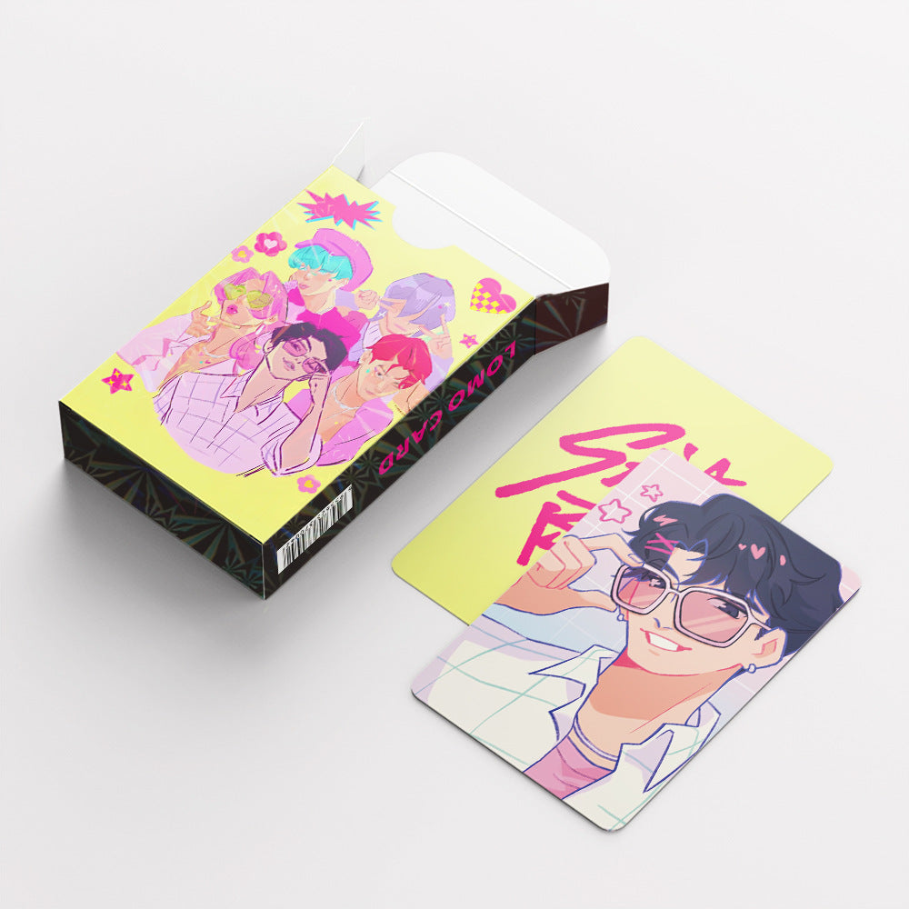 Kpop Demon Hunters Holographic Photocard Set Double-Sided LOMO Cards Mini Stickers & Collectible Flash Cards
