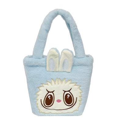 Labubu Plush Cartoon Tote Bag Soft Adorable Solid Handbag