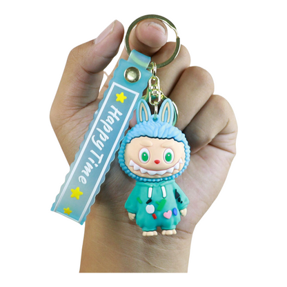 Labubu Pajamas Silicone Keychain With Various Character Designs