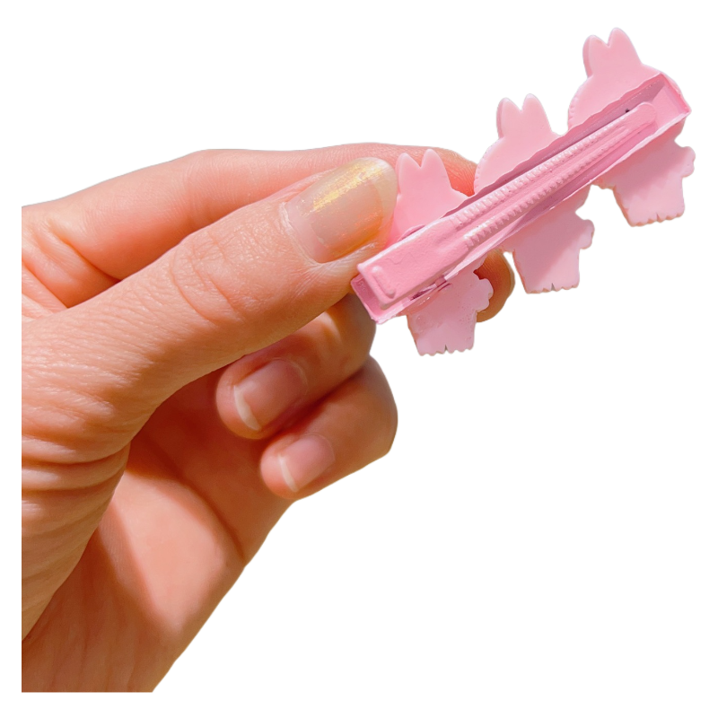 Wholesale Labubu Hair Clips Cute Cartoon Acrylic Hollow Snap Clips for Girls 10-Pack