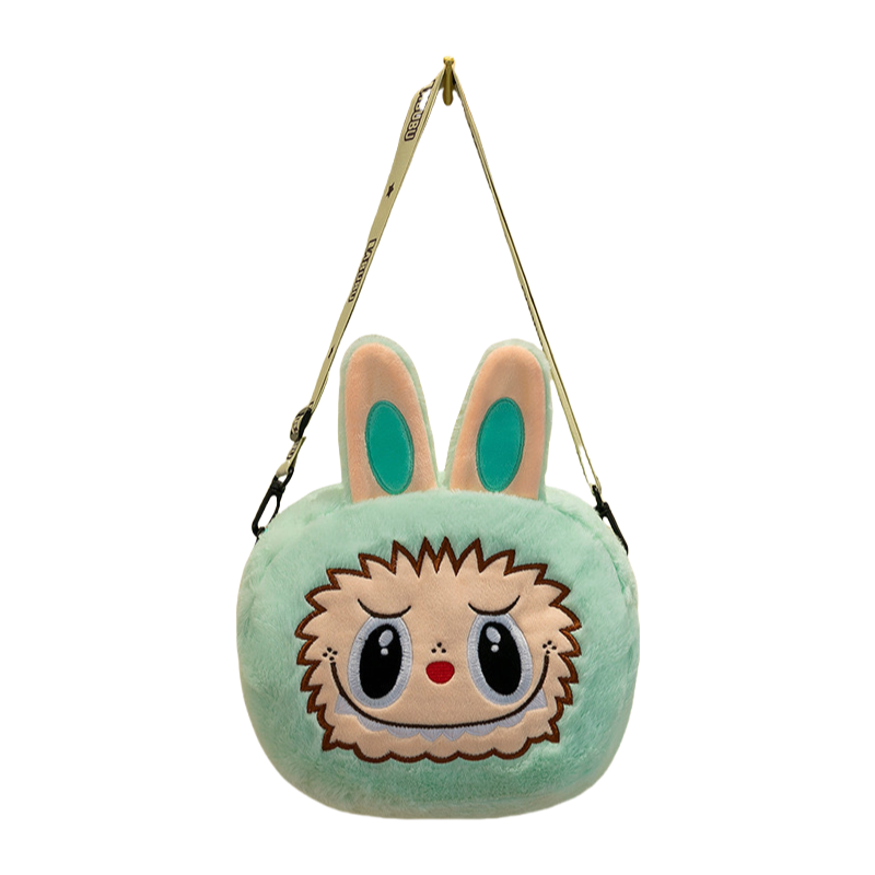 Kids Girls Labubu Soft Plush Crossbody Character Doll Bag
