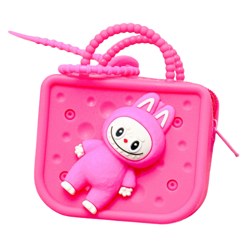 Labulu Coin Purse Keychain Silicone Wallet Charm Zipper 6 Colors