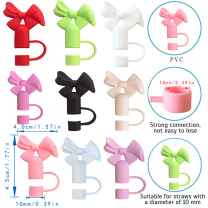 Bow Straw Topper Fits 10mm Large Tumbler Straws Cute Reusable Dust Cap