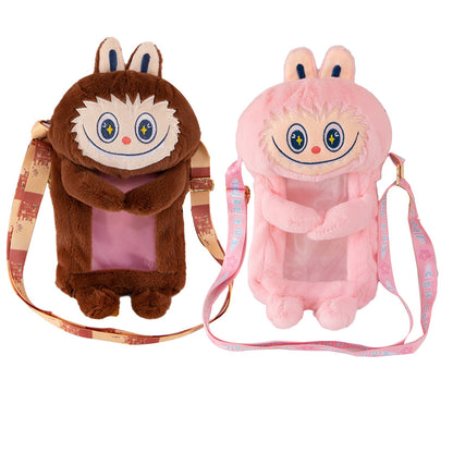 Kids Girls Labubu Soft Character Plush Crossbody Phone Bag