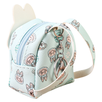 Labulu Coin Purse Keychain Wallet Charm Zipper Mini Backpack Shape