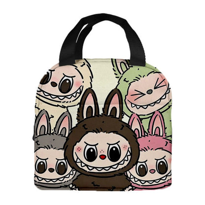 Labubu Cartoon Lunch Bag Insulated Bento Box Tote for Kids
