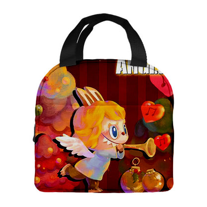 Labubu Christmas 2025 Cartoon Lunch Bag Insulated Bento Box Tote for Kids Adult