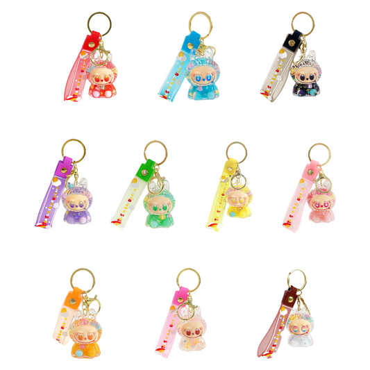 Lalabu Acrylic Liquid Glitter Silicone Keychain Gift Purse Charm & Bag Accessory