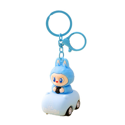 Labubu Keychain Toy in Car Cute Cartoon Keyring Accessory