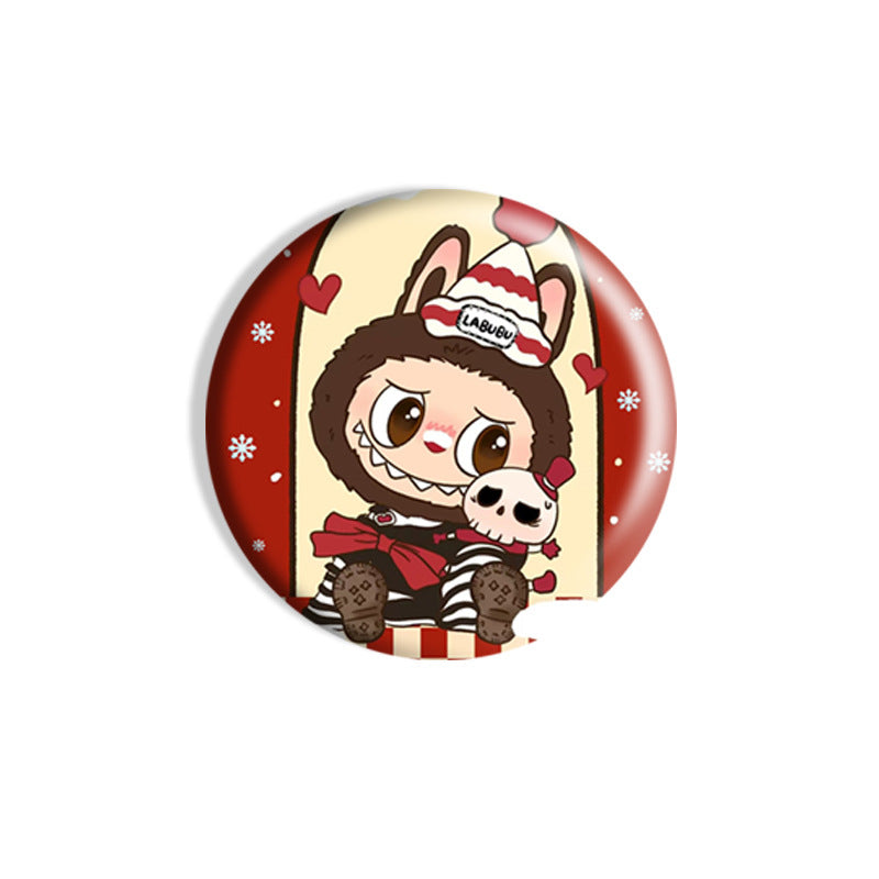 Labubu Cartoon Creative Pins, Cute Heart Brooch Badges (Multiple Styles)