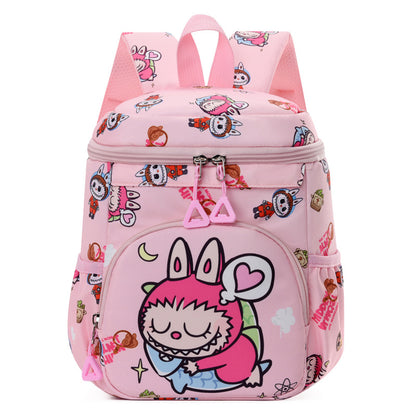 Labubu Print Trendy Large Zipper Backpack Back To School Bag Kindergarten