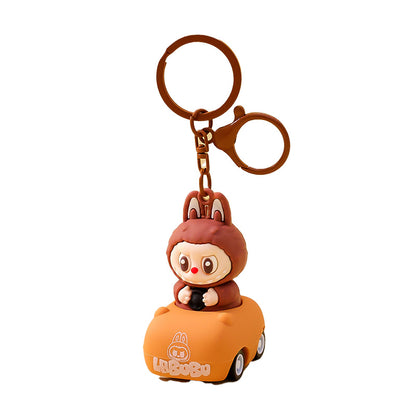 Labubu Keychain Toy in Car Cute Cartoon Keyring Accessory