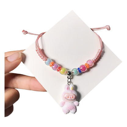 Labubu Bracelet – Cute Adjustable Handwoven Dopamine Style Kids Jewelry