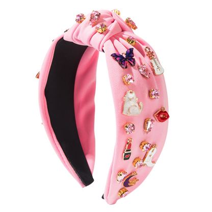 Rhinestone Guitar & Lipstick Headband - Music Festival Hair Accessory for Women