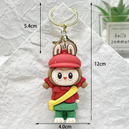 Labubu Christmas 2025 Santa Claus Silicone Keychain With Various Character Designs