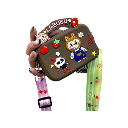 Labulu Cross-body Coin Purse Keychain Silicone Wallet Charm 4 Colors