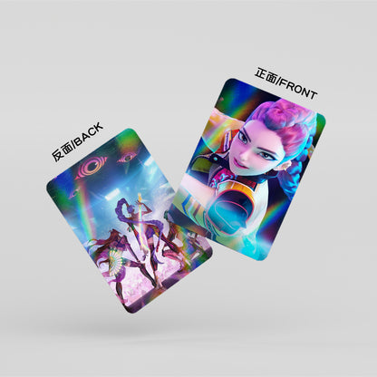 Kpop Demon Hunters Holographic Photocard Set Double-Sided LOMO Cards Mini Stickers & Collectible Flash Cards